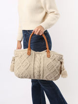 Handtas 24h Wol Gerard darel Beige wool D406-vue-porte