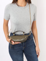 Cross Body Tas Xs Origami Leder Lancel Groen origami A12526-vue-porte