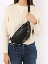 Sac Banane Vintage Cuir Mila louise Noir vintage 23689EX-vue-porte