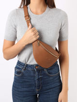 Sac Banane Small Derby Cuir Nathan baume Marron n city 25-vue-porte