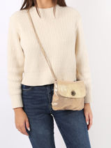 Cross Body Tas Totally Leder Pieces Goud totally 17138919-vue-porte