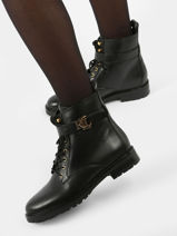 Boots Elridge En Cuir Lauren ralph lauren Noir women 83841301-vue-porte