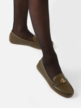 Mocassins Barnsbury En Cuir Lauren ralph lauren Vert women 85284710-vue-porte