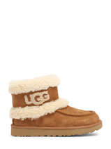 Boots Met Platformzool Ultra Mini Fluff Uit Leder Ugg Bruin women 1145410