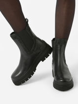 Chelsea Boots En Cuir Tommy hilfiger Noir women 7655BDS-vue-porte