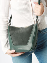 Sac Bandoulire Lou Cuir Vanessa bruno Vert lou 88V40905-vue-porte