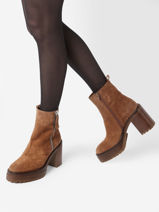 Bottines  Talon En Cuir En Cuir En Cuir Alpe Marron women 26831115-vue-porte
