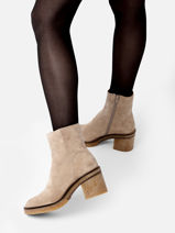 Bottines En Cuir Alpe Beige women 26261122-vue-porte