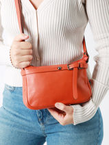 Cross Body Tas Caviar Leder Milano Oranje caviar G1421N-vue-porte