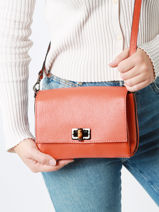 Cross Body Tas Caviar Leder Milano Oranje caviar CA22113-vue-porte