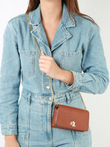 Sac Bandouli�re Dryden Cuir Lauren ralph lauren Marron dryden 32915377-vue-porte
