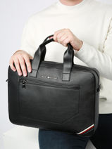 Documententas Tommy hilfiger Zwart central AM11579-vue-porte