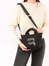 Handtas K Ikonic 2.0 Katoen Karl lagerfeld Zwart k ikonic 2.0 236W3876-vue-porte