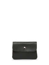 Porte-monnaie Cuir Milano Noir caviar CA23092