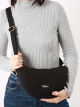 Cross Body Tas Andrea Katoen Hindbag Zwart best seller ANDREA-vue-porte