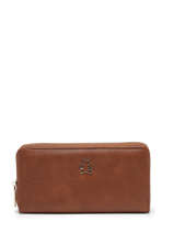 Portefeuille Lulu castagnette Marron cadenas CHRYS011