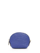 Portemonnee Leder Crinkles Blauw bubble 14149