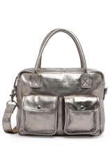 Sac Ledandy  A4 Cuir Paul marius Argent vintage S