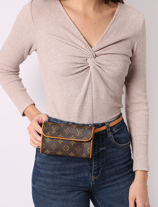 Heuptasje Brand connection Bruin louis vuitton AAX5645-vue-porte