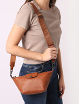 Longchamp Le pliage xtra Sac port travers Marron-vue-porte