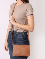 Cross Body Tas Boston Leder Basilic pepper Beige boston BBOS02-vue-porte