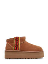 Boots Met Platformzool Uit Leder Ugg Bruin women 1138491