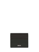 Kaarthouder Leder Hugo boss Zwart grained HLC416A