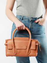 Sac Port Main Madeleine S Art Dco Cuir Paul marius Marron la suite art deco MADESART-vue-porte