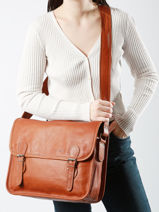 Cross Body Tas La Sacoche M Leder Paul marius Zilver vintage M-vue-porte