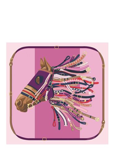Longchamp Soie unie Etole Violet
