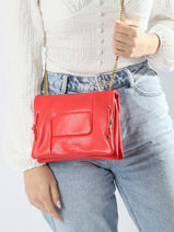 Sac Bandoulire Billie Cuir Lancel Rouge billie A12765-vue-porte