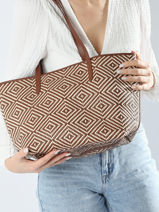 Sac Port� �paule Cabas Vanessa bruno Marron cabas 16V40468-vue-porte