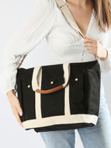 Sac Port paule Cabas Vanessa bruno Noir cabas 40V40862-vue-porte