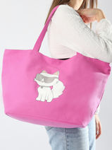 Sac Bandoulire Rsg Coton Karl lagerfeld Blanc rsg 240W3890-vue-porte