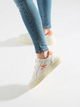 Sneakers En Cuir Calvin klein jeans Blanc women 82302W-vue-porte
