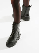 Boots En Cuir Calvin klein jeans Noir women 12850GT-vue-porte