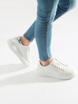 Sneakers En Cuir Calvin klein jeans Blanc women 20050K6-vue-porte