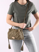 Cross Body Tas Tanaisie Uit Gevlochten Jute Woomen Groen tanaisie WTAN06-vue-porte