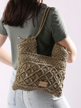 Sac Port paule Tanaisie Jute Woomen Vert tanaisie WTAN09-vue-porte