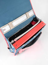 Boekentas 2 Compartimenten Cameleon Blauw retro PBRECA35-vue-porte