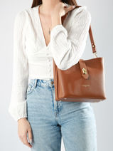 Cross Body Tas Top Double Lancaster Bruin top double 62-vue-porte