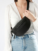 Sac Banane Caviar Cuir Milano Jaune caviar CA23111-vue-porte