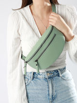 Sac Banane Caviar Cuir Milano Vert caviar CA23111-vue-porte