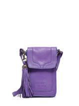 Telefoonetui Leder Basilic pepper Violet cow BCOW49