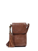 tui Tlphone Cuir Basilic pepper Marron cow BCOW49