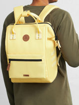 Personaliseerbare Rugzak Adventurer Medium Cabaia Geel adventurer BAGS-vue-porte