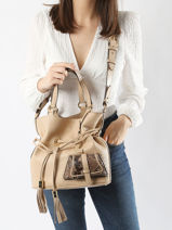 Sac Seau M Premier Flirt Python Cuir Lancel Beige premier flirt A10529-vue-porte