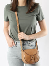 Sac Bandoulire Heritage Cuir Biba Marron heritage ROD1L-vue-porte