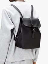 Sac  Dos 1 Compartiment Rains Noir city 13040-vue-porte