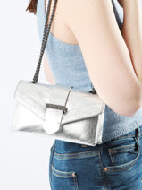 Sac Bandoulière Jana Irise Cuir Etrier Argent jana irise EJIR002R-vue-porte